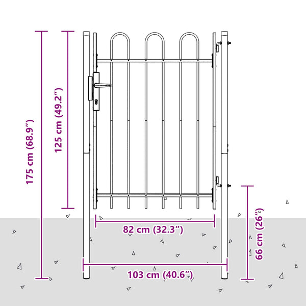 Aitausportti BOXTEL 103 x 175 cm Jauhemaalattu Teräs Harmaa