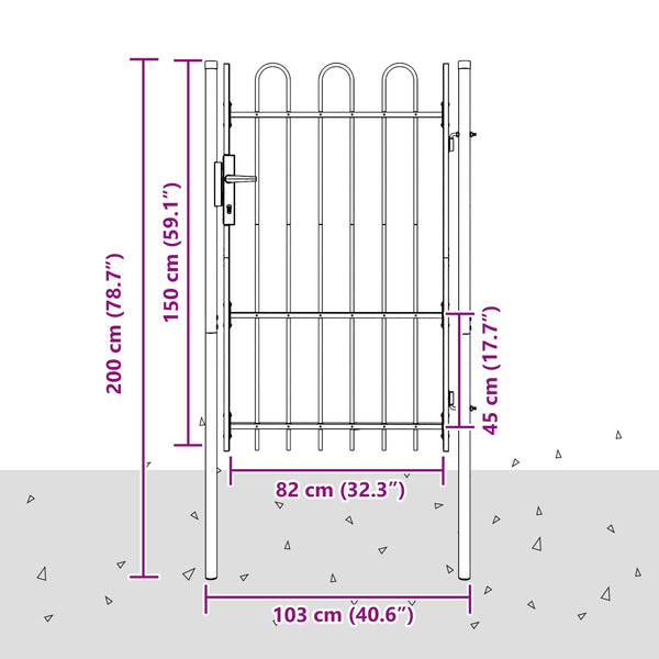 Aitausportti BOXTEL 103 x 200 cm Jauhemaalattu Teräs Harmaa