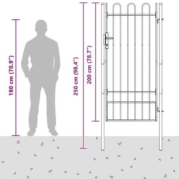 Aitausportti BOXTEL 103 x 250 cm Jauhemaalattu Teräs Harmaa