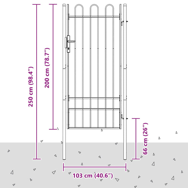 Aitausportti BOXTEL 103 x 250 cm Jauhemaalattu Teräs Harmaa