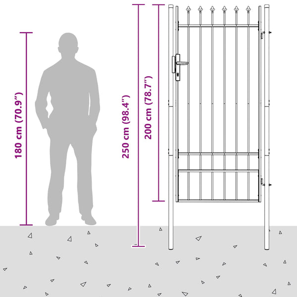 Aitausportti BOXTEL 103 x 250 cm Jauhemaalattu Teräs Harmaa