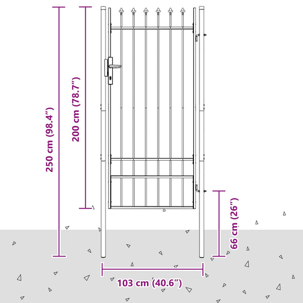 Aitausportti BOXTEL 103 x 250 cm Jauhemaalattu Teräs Harmaa