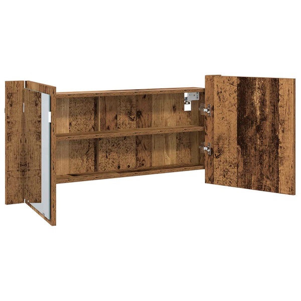LED Peilikaappi Vanha puu 100 x 12 x 45 cm Tekninen puu