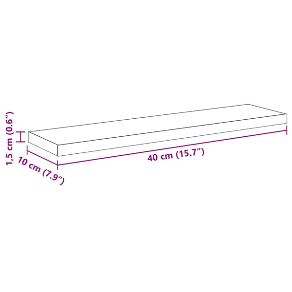 Hyllylevy 3 tasoa 4 kpl 40 x 10 x 1,5 cm Tekninen puu Musta