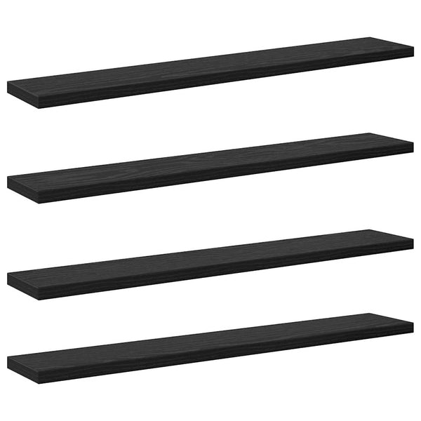 Hyllylevy 3 tasoa 4 kpl 60 x 10 x 1,5 cm Tekninen puu Musta