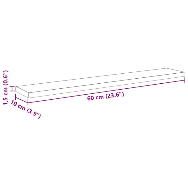 Hyllylevy 3 tasoa 4 kpl 60 x 10 x 1,5 cm Tekninen puu Musta