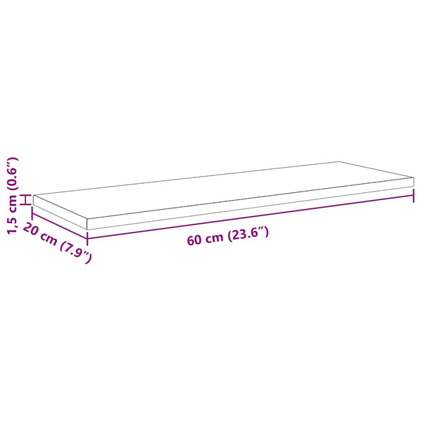 Hyllylevy 3 tasoa 4 kpl 60 x 20 x 1,5 cm Tekninen puu Musta