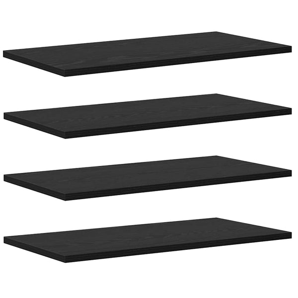 Hyllylevy 3 tasoa 4 kpl 60 x 30 x 1,5 cm Tekninen puu Musta
