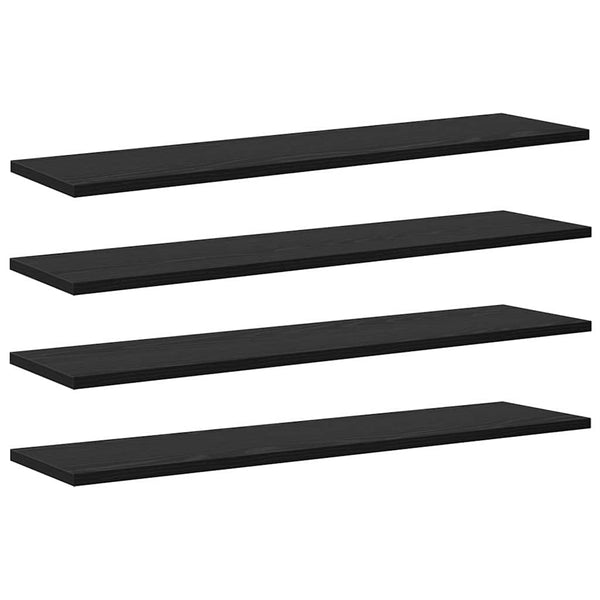 Hyllylevy 3 tasoa 4 kpl 80 x 20 x 1,5 cm Tekninen puu Musta