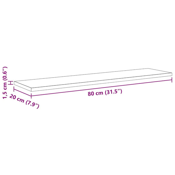 Hyllylevy 3 tasoa 4 kpl 80 x 20 x 1,5 cm Tekninen puu Musta
