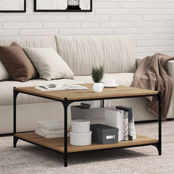 Hyllylevy 3 tasoa 4 kpl 80 x 40 x 1,5 cm Tekninen puu Ruskea