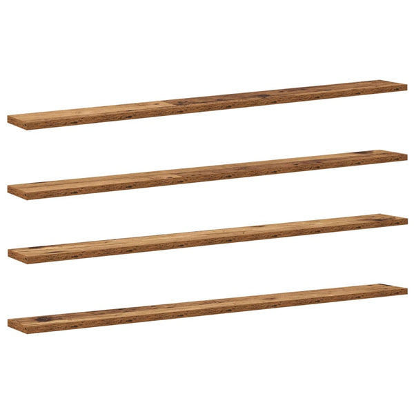 Hyllylevy 3 tasoa 4 kpl 100 x 10 x 1,5 cm Tekninen puu Ruskea