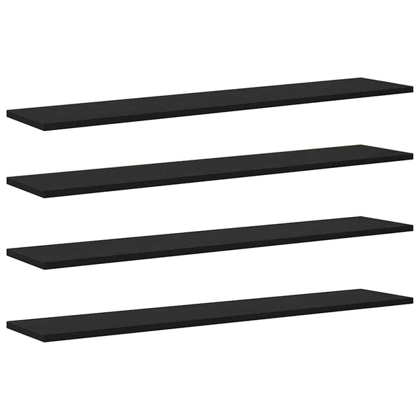 Hyllylevy 3 tasoa 4 kpl 100 x 20 x 1,5 cm Tekninen puu Musta