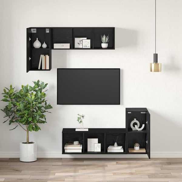 Seinä TV Kaappi 2 pcs Musta tammi. 30,5 x 30 x 60 cm