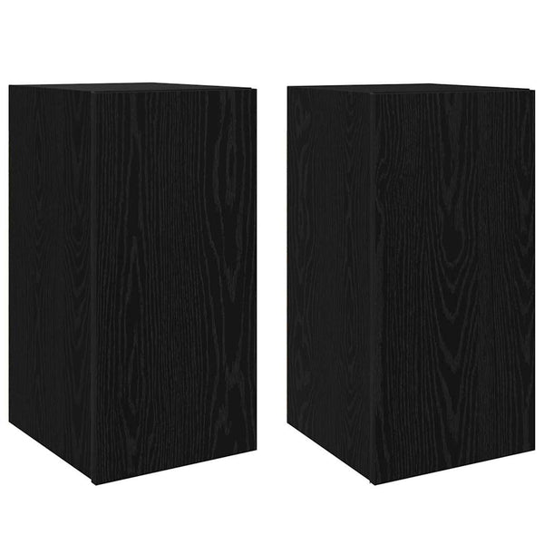 Seinä TV Kaappi 2 pcs Musta tammi. 30,5 x 30 x 60 cm