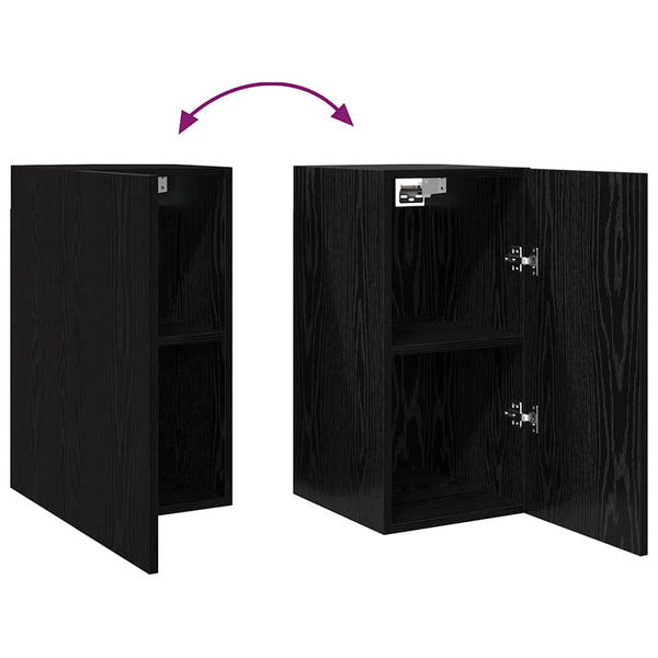 Seinä TV Kaappi 2 pcs Musta tammi. 30,5 x 30 x 60 cm
