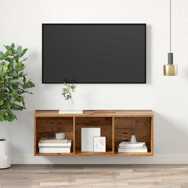 Vanha Puu TV-tasosi 37 x 37 x 107 cm Tekninen puu