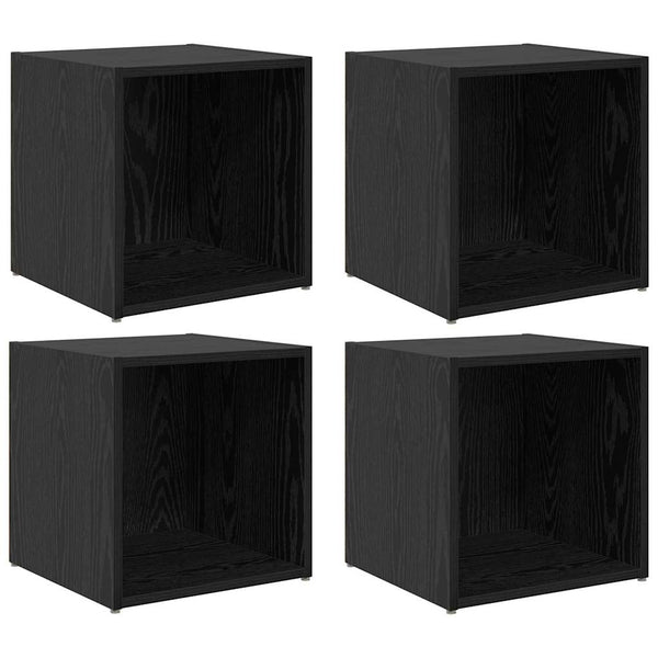 TV-tasosetti 4 pcs Musta 37 x 35 x 37,5 cm Tekninen puu