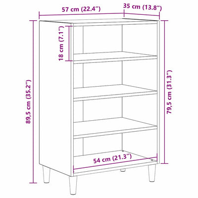 Vanha puu sivupöytä Sendreni 57x35x89.5cm (puinen)