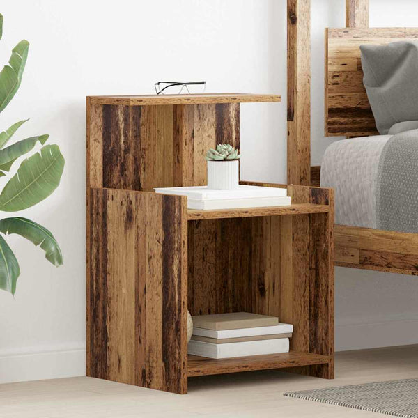 Yöpöytäkaappi 2 pcs Vanha puu 40 x 35 x 60 cm Tekninen puu