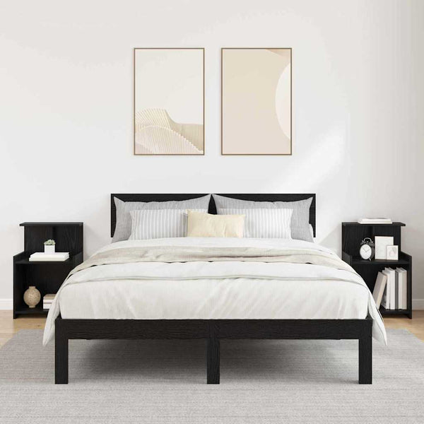 Yöpöytäkaappi 2 pcs Musta tammi 40 x 35 x 60 cm Tekninen puu