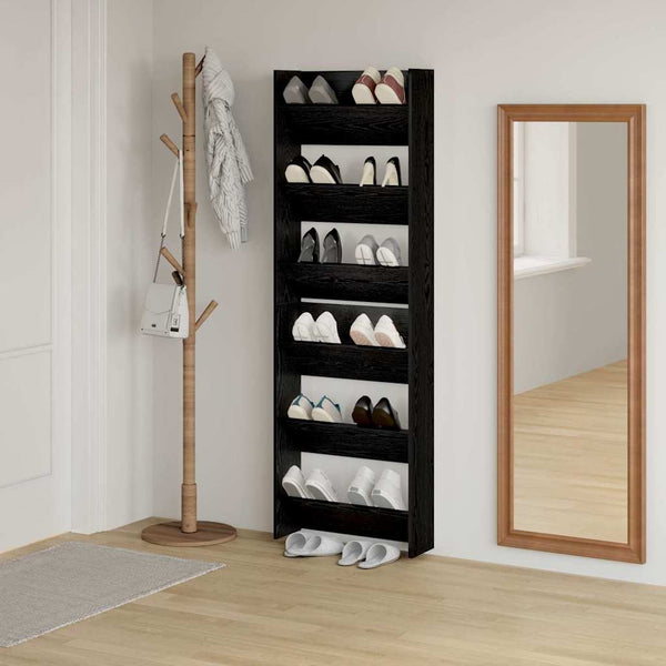 Kenkäkaappi 2 kpl 60 x 18 x 90 cm Tekninen puu Musta tammi