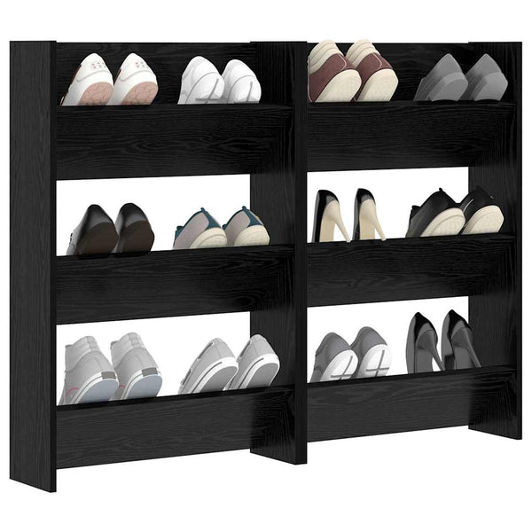 Kenkäkaappi 2 kpl 60 x 18 x 90 cm Tekninen puu Musta tammi
