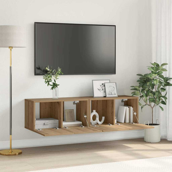 TV-kaappi 2 pcs Ruskea 60 x 30 x 30 cm Tekninen puu