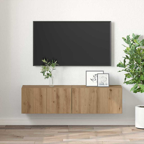 TV-kaappi 2 pcs Ruskea 60 x 30 x 30 cm Tekninen puu