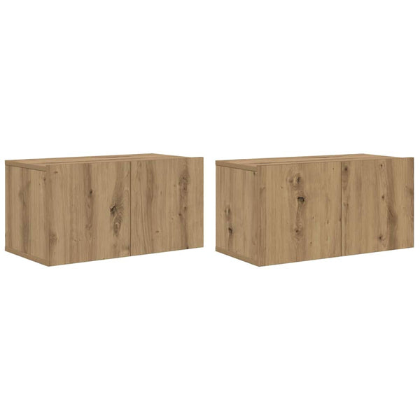 TV-kaappi 2 pcs Ruskea 60 x 30 x 30 cm Tekninen puu