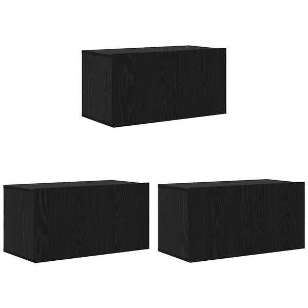 TV-kaappi 3 pcs Musta 60 x 30 x 30 cm Tekninen puu