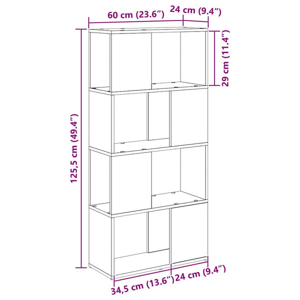 TV-tasohylly Ruskea 60 x 24 x 125,5 cm Tekninen puu