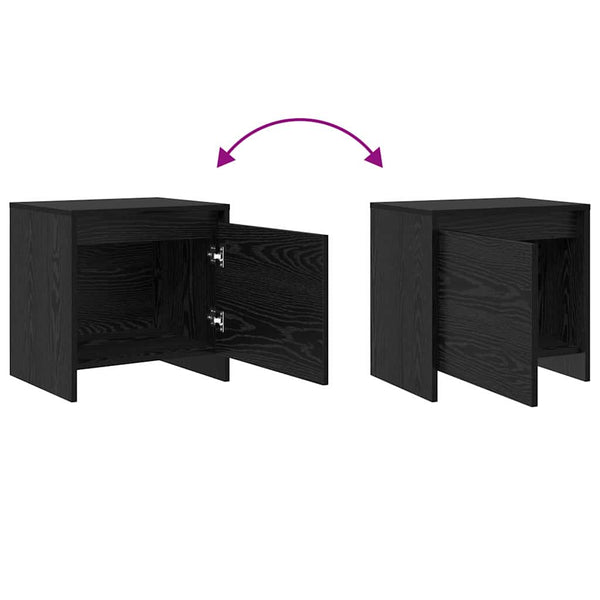 Yöpöytäkaappi Musta tammi 45 x 34 x 44,5 cm Tekninen puu