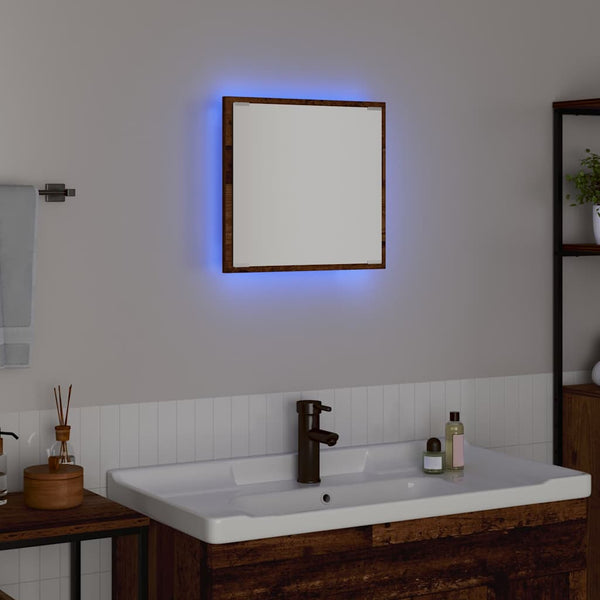 LED kylpyhuonemirror Vanha puu 40 x 37 x 8.5 cm Tekninen puu