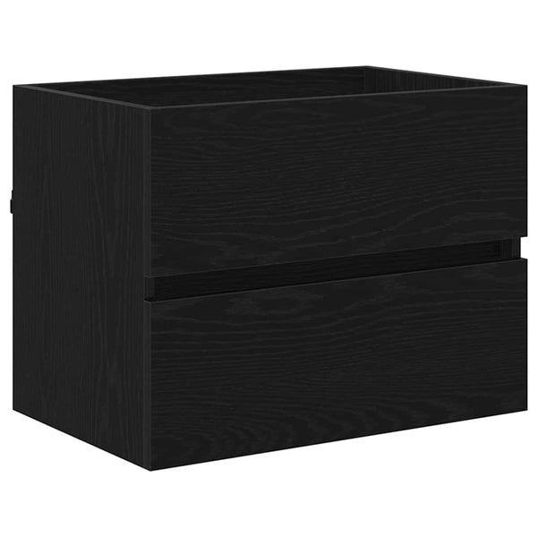 Kylpyhuonekalustesetti laatikon kanssa 2 pcs Musta tammi.
