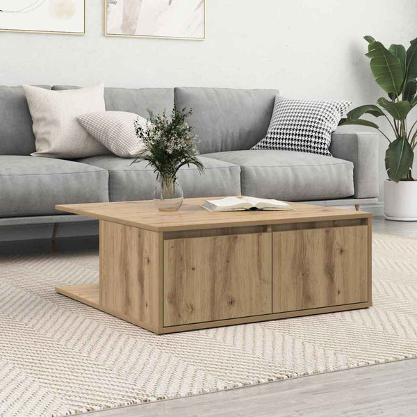 Sohvapöytä artesaani tammi 80 x 80 x 31.5 cm Tekninen puu