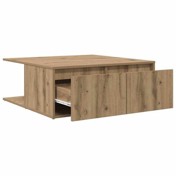 Sohvapöytä artesaani tammi 80 x 80 x 31.5 cm Tekninen puu
