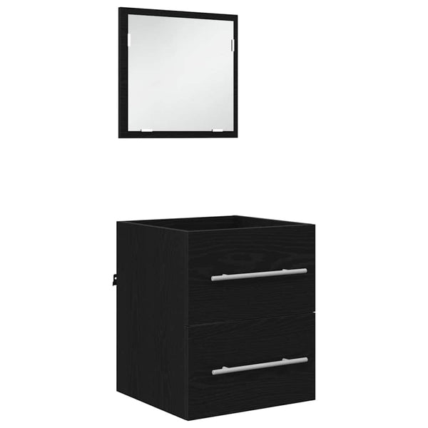 Kylpyhuonekalustesetti laatikon kanssa Musta 41 x 38,5 x 48 cm