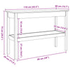 Konsolipöytä hyllyllä Vahanruskea 110 x 40 x 75 cm Täysi mänty