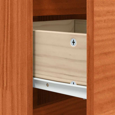 Ruskea sivupöytä laatikon kanssa Tschuni 111x34x75cm (mänty)