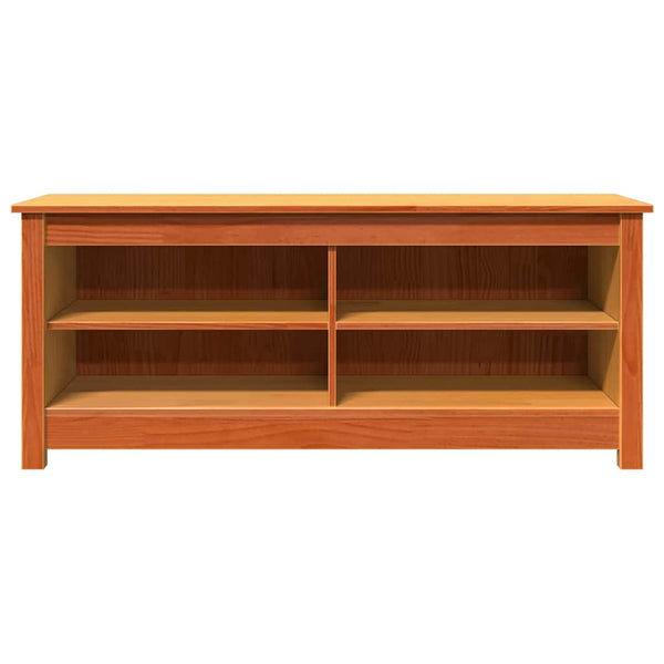 Säilytyspenkki 110 x 38 x 45,5 cm Täysi mänty Vahanruskea