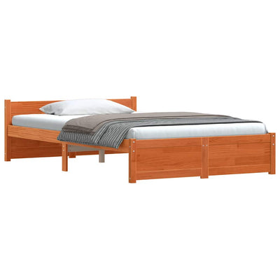 Sängyn runko päätyllä Vahanruskea 4FT Small Double Täysi mänty