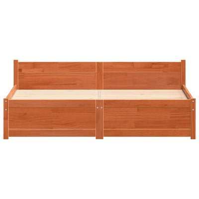 Sängyn runko päätyllä Vahanruskea 5FT King Size Täysi mänty