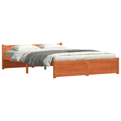Sängyn runko päätyllä Vahanruskea 5FT King Size Täysi mänty
