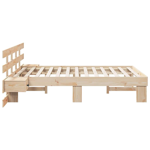 Sängyn runko päätyllä Ruskea 4FT6 Double Massiivinen mänty