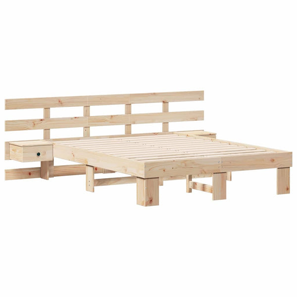 Sängyn runko päätyllä Ruskea 4FT Small Double Massiivinen mänty