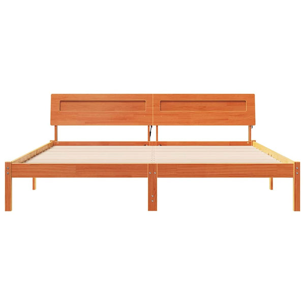 Sängyn runko päätyllä Ruskea 200 x 200 cm Massiivinen mänty