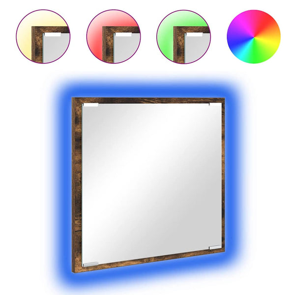 LED kylpyhuonemirror Savupähkinä 40 x 37 x 8.5 cm Tekninen puu