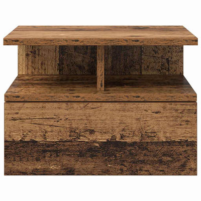 Kelluva yöpöytä 2 pcs Vanha puu 40 x 31 x 27 cm Tekninen puu