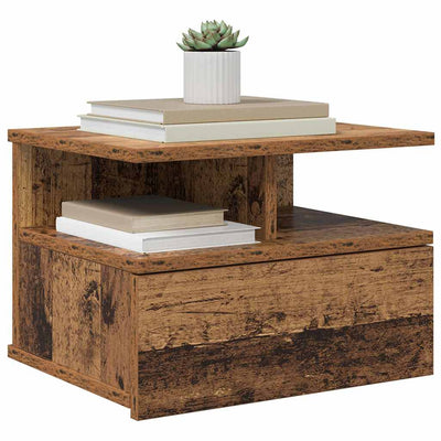 Kelluva yöpöytä 2 pcs Vanha puu 40 x 31 x 27 cm Tekninen puu